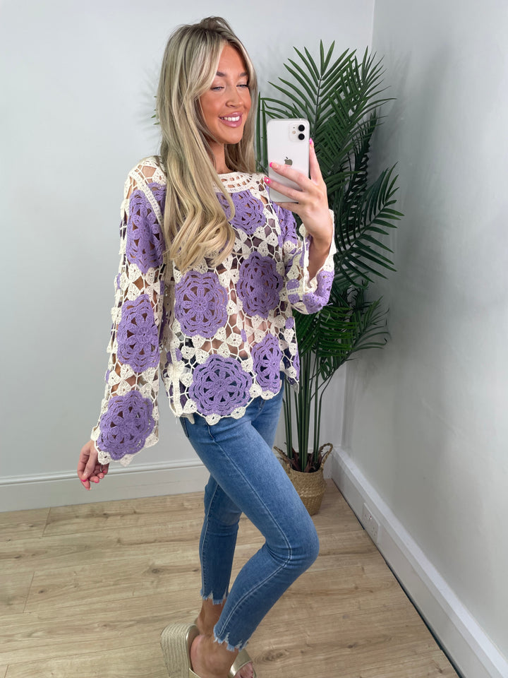 Mollie Crochet Top - Lilac
