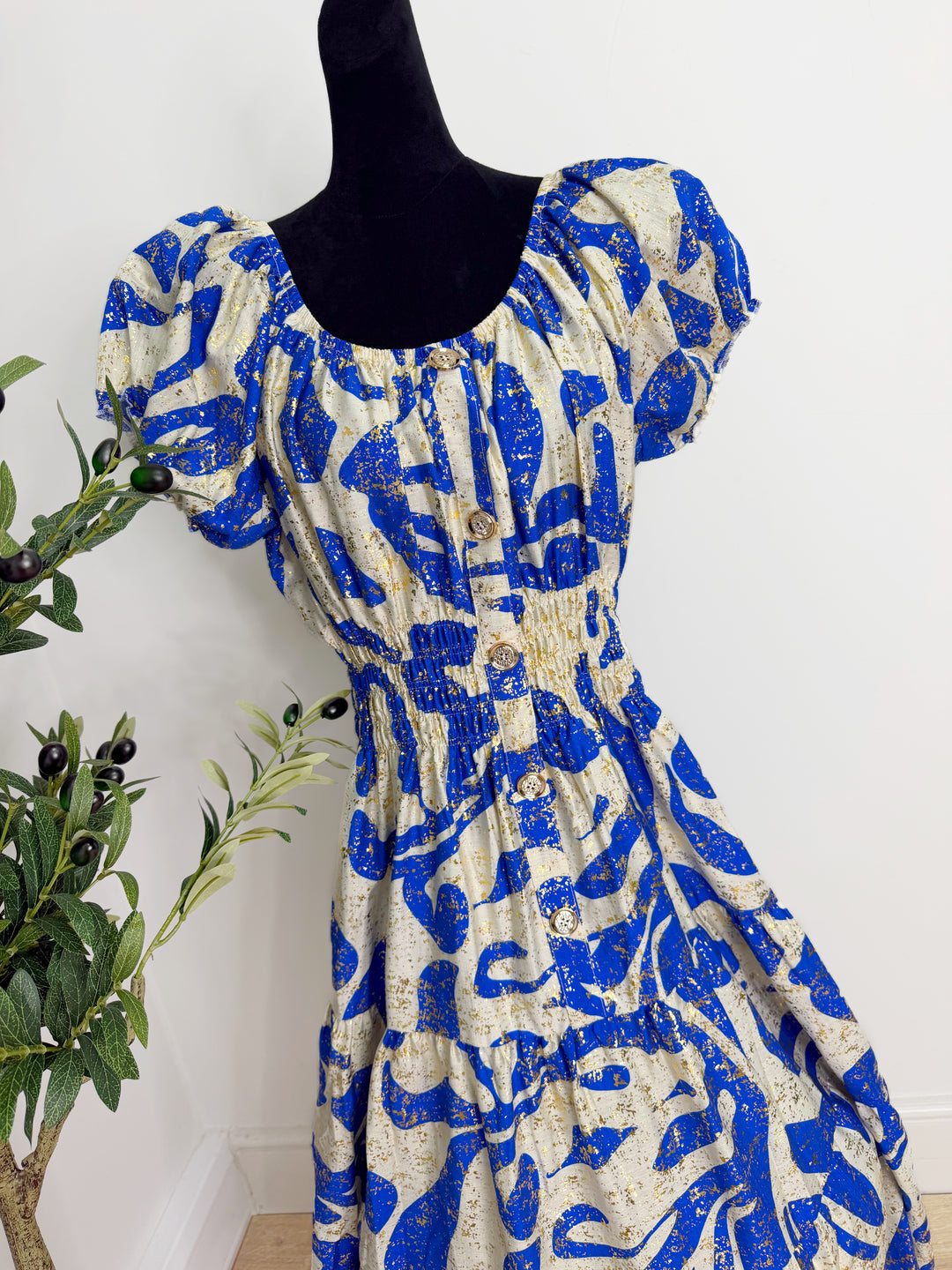 Printed Bardot Magic Dress - Midi