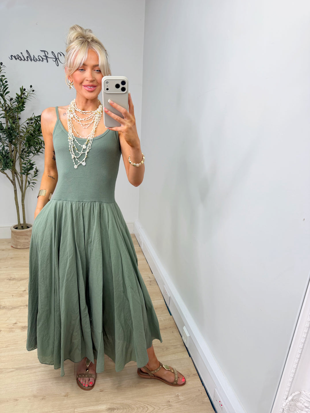 Anaya Dress - Khaki