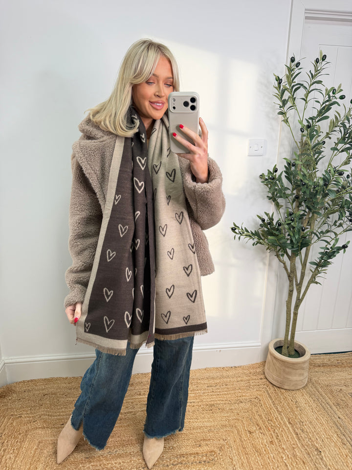 Mocha Heart Scarf
