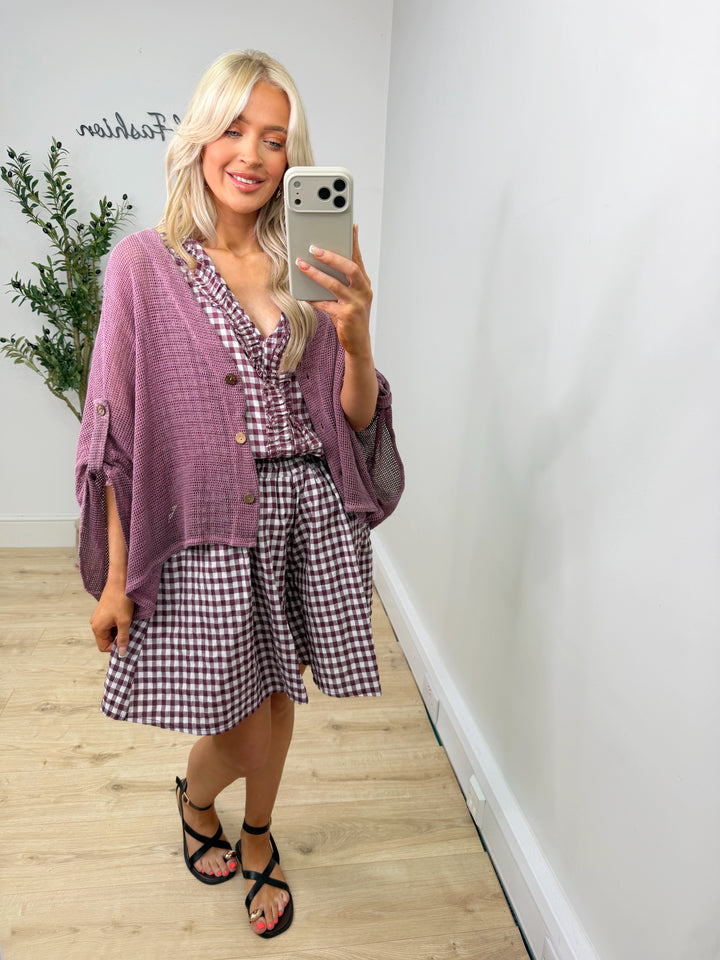 Morocco Mesh Cardigan - Mauve
