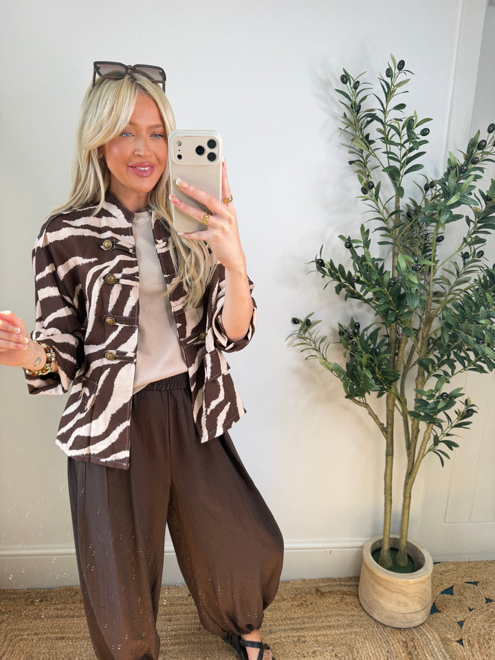 Minnie Military Jacket - Zebra