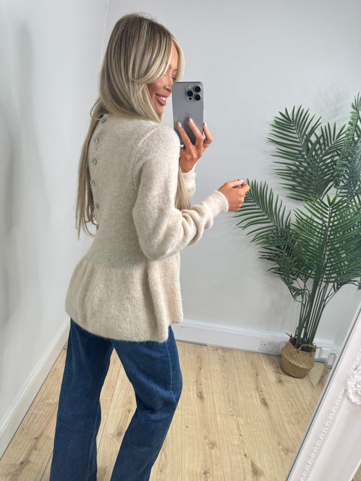 Bianca Peplum Knit - Cream