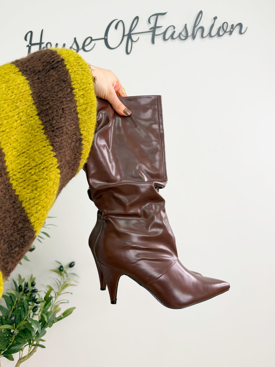 Julie Calf Boots - Chocolate