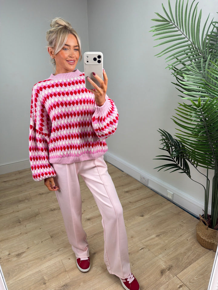 Confetti Knit - Pink & Red