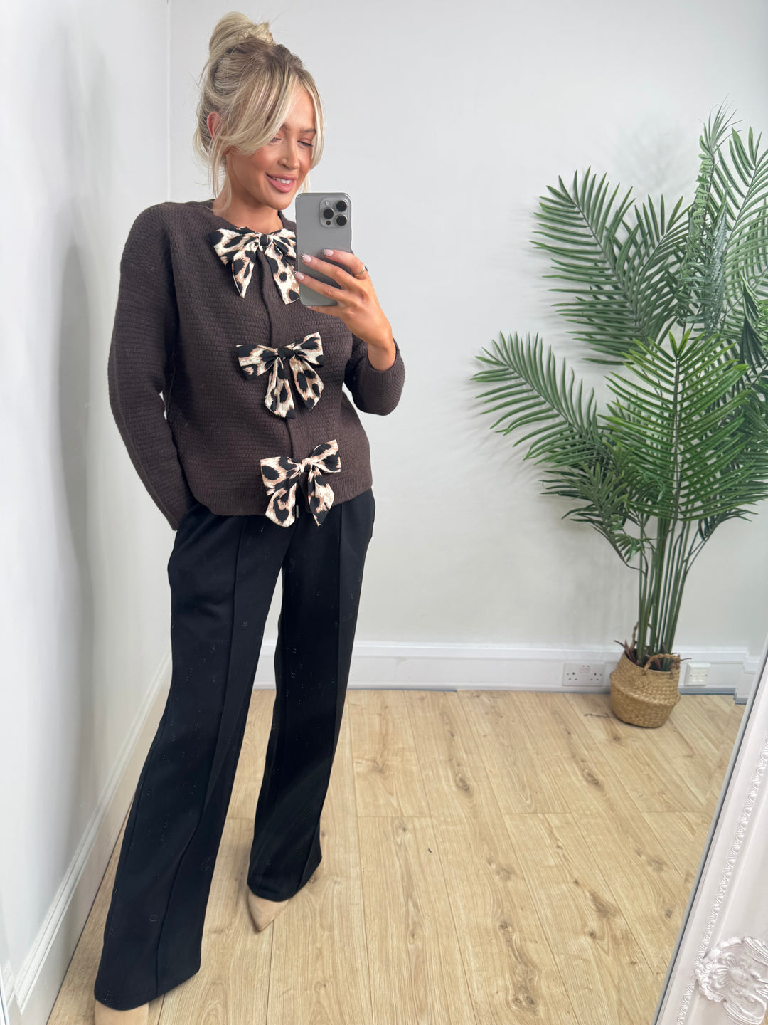 Bella Bow Knit - Chocolate