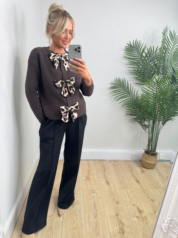 Bella Bow Knit - Chocolate