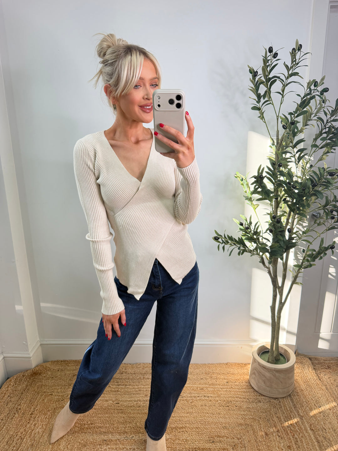 Juliana Cross Top - Cream
