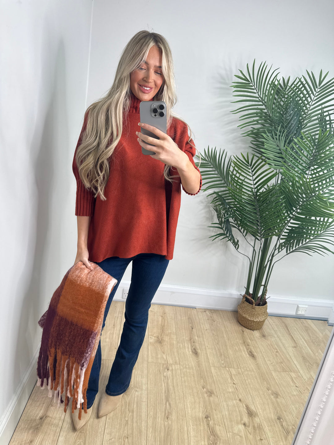 Melanie Ribbed Knit - Rust
