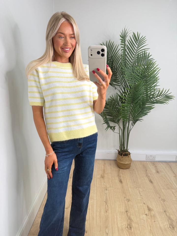 Fern Stripe Knit - Lemon Yellow