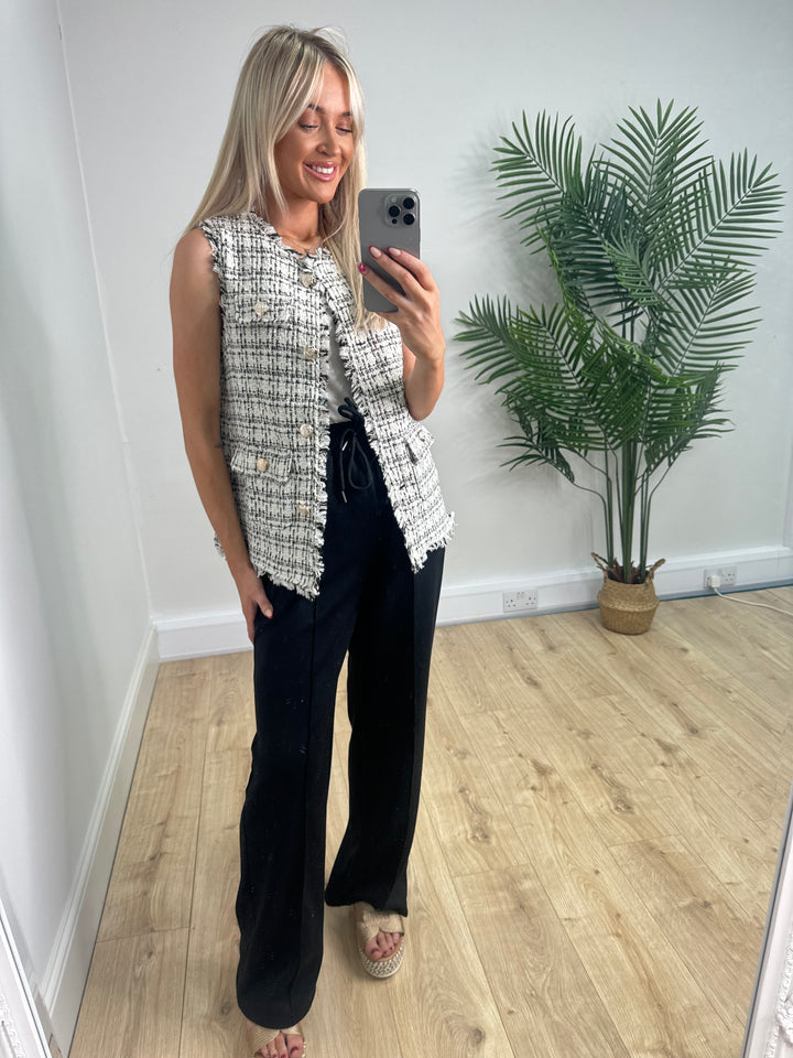 Tweed Waistcoat - Black