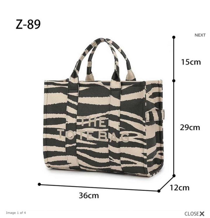 Zebra Tote Bag - Large