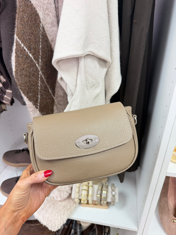 Classic Saddle Bag - Italian Real Leather Mocha