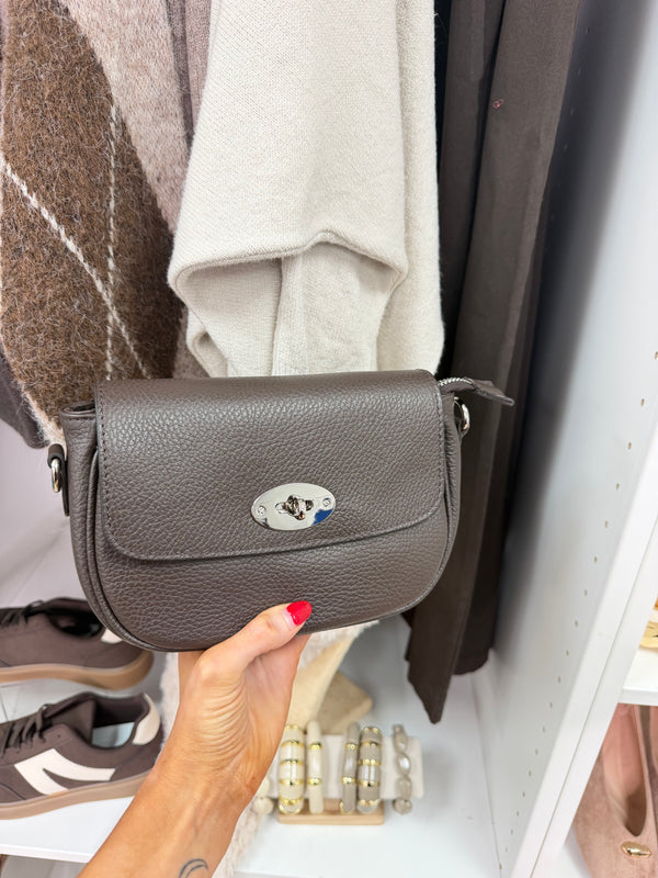 Classic Saddle Bag - Italian Real Leather Chocolate