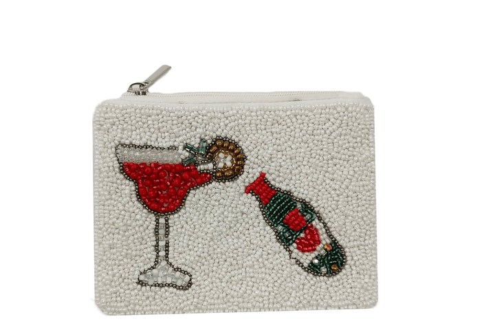 Ladies Drinks Themed Beaded Coin Purse